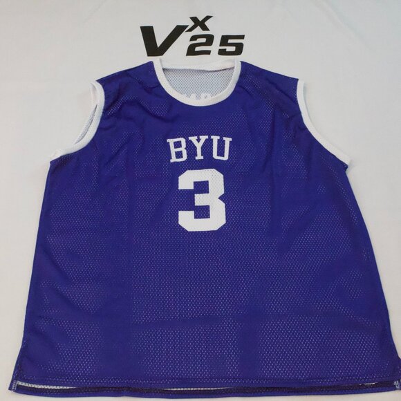 Shirts New Mens Aj Dybantsa Byu Cougars Blue Mesh Jersey Sz Lg